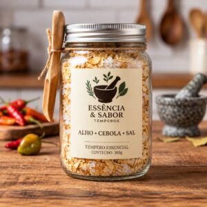 Tempero Essencial de Alho, Cebola e Sal