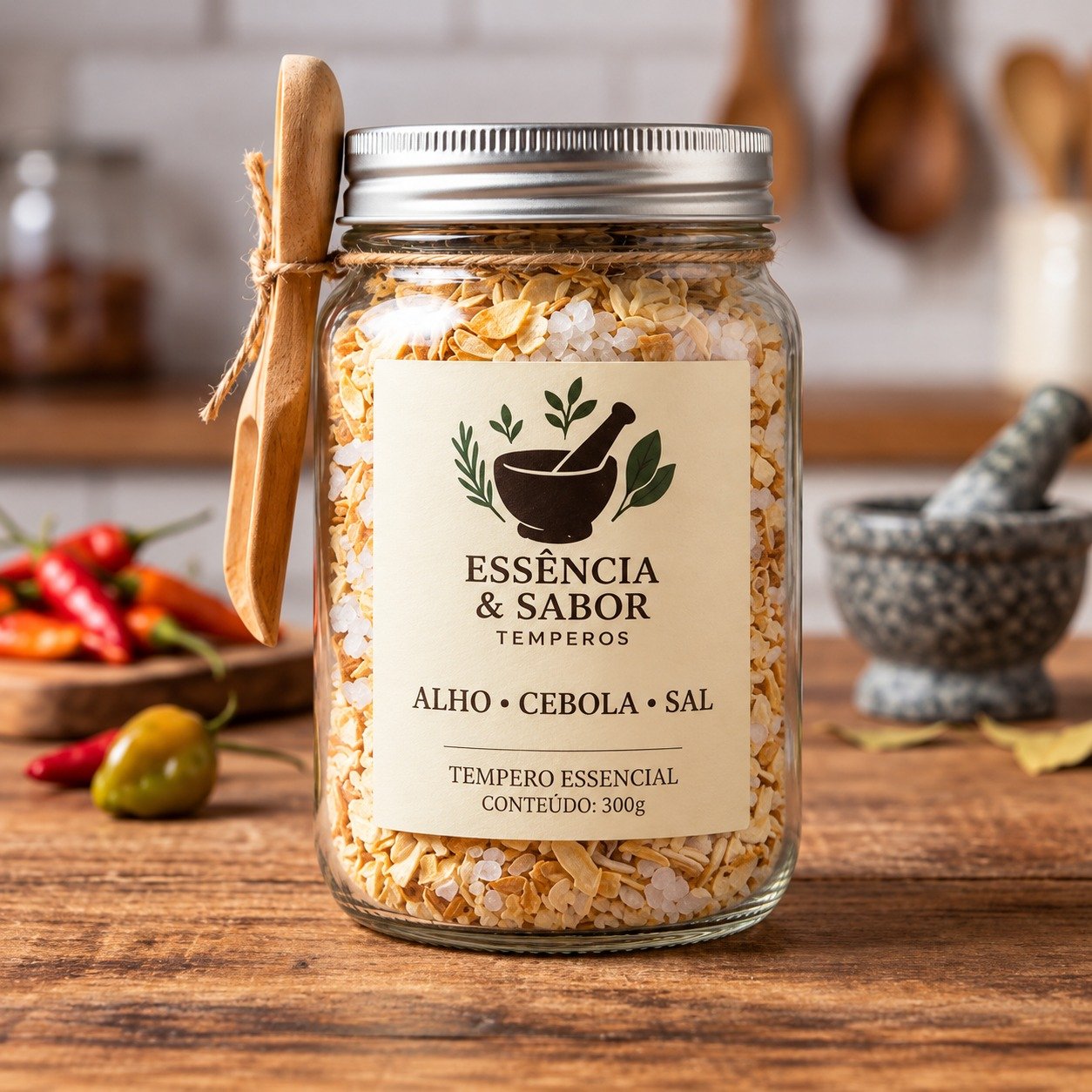 Tempero Essencial de Alho, Cebola e Sal